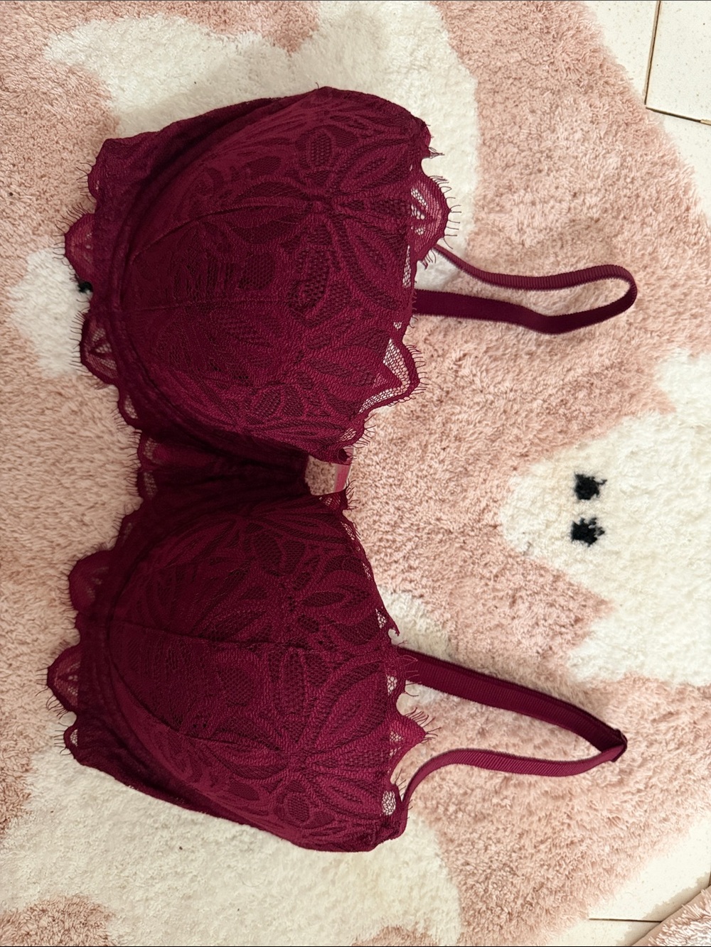 PINK Victoria's Secret Wine Lace Underwire Bra